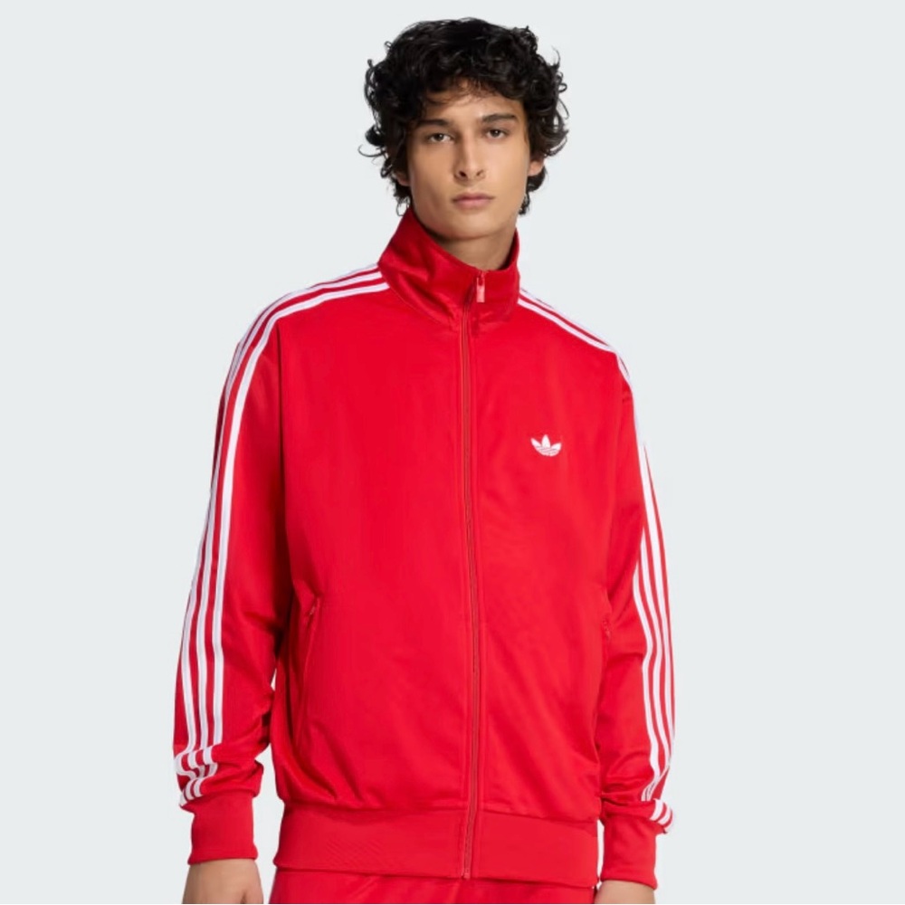 Adidas Bold Red Jacket with White Accents
